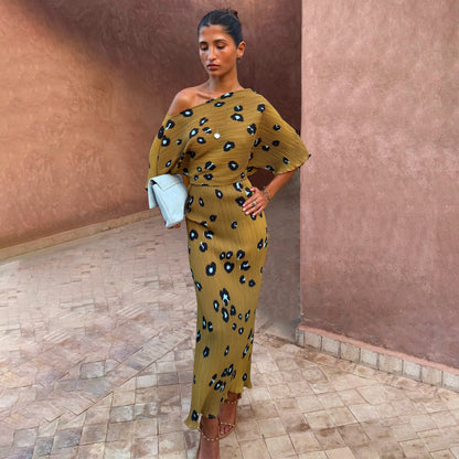 Never Fully Dressed Classic - Olive Blurred Leopard Tilly Dress
