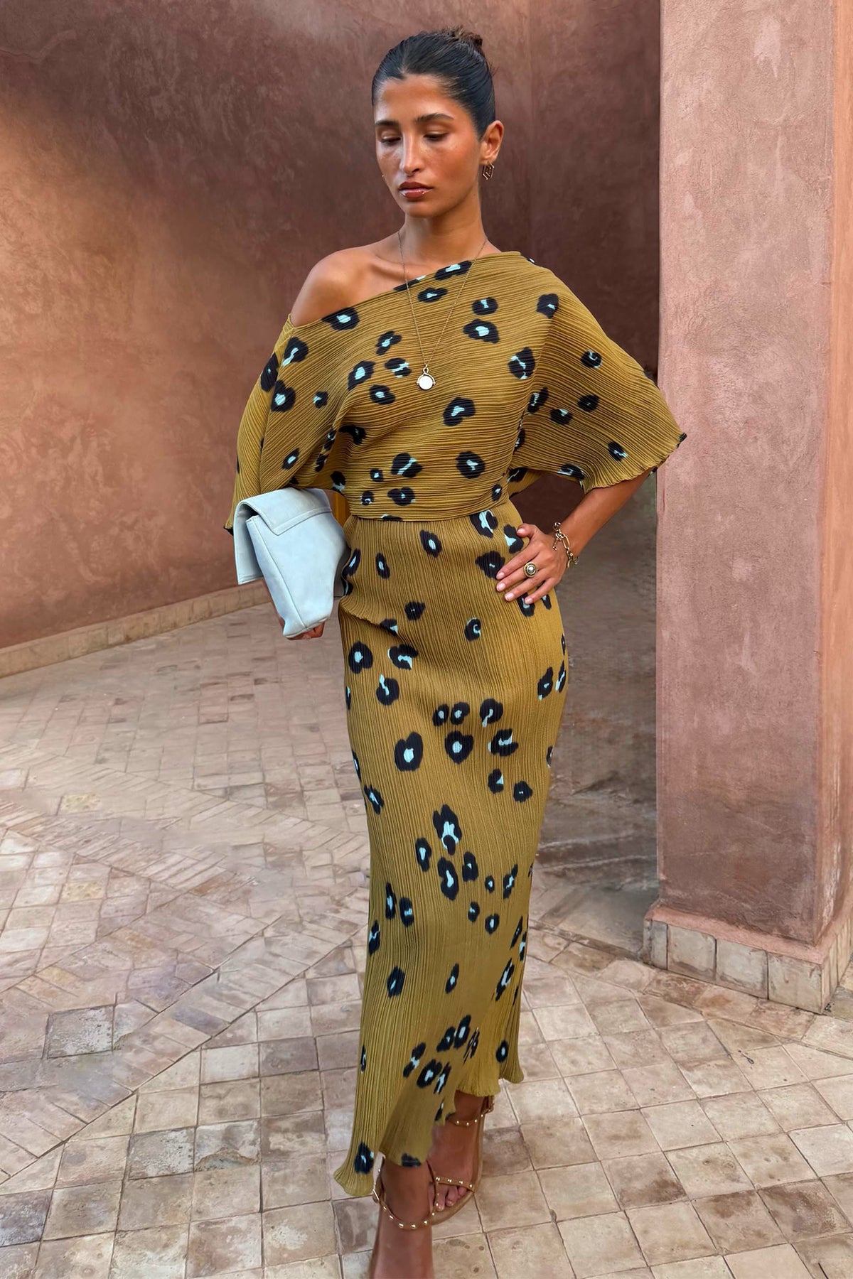 Never Fully Dressed Classic - Olive Blurred Leopard Tilly Dress