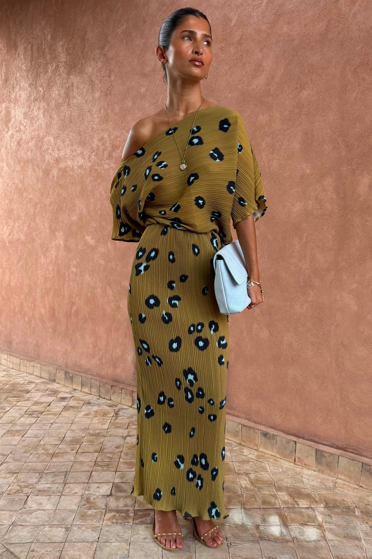 Never Fully Dressed Classic - Olive Blurred Leopard Tilly Dress