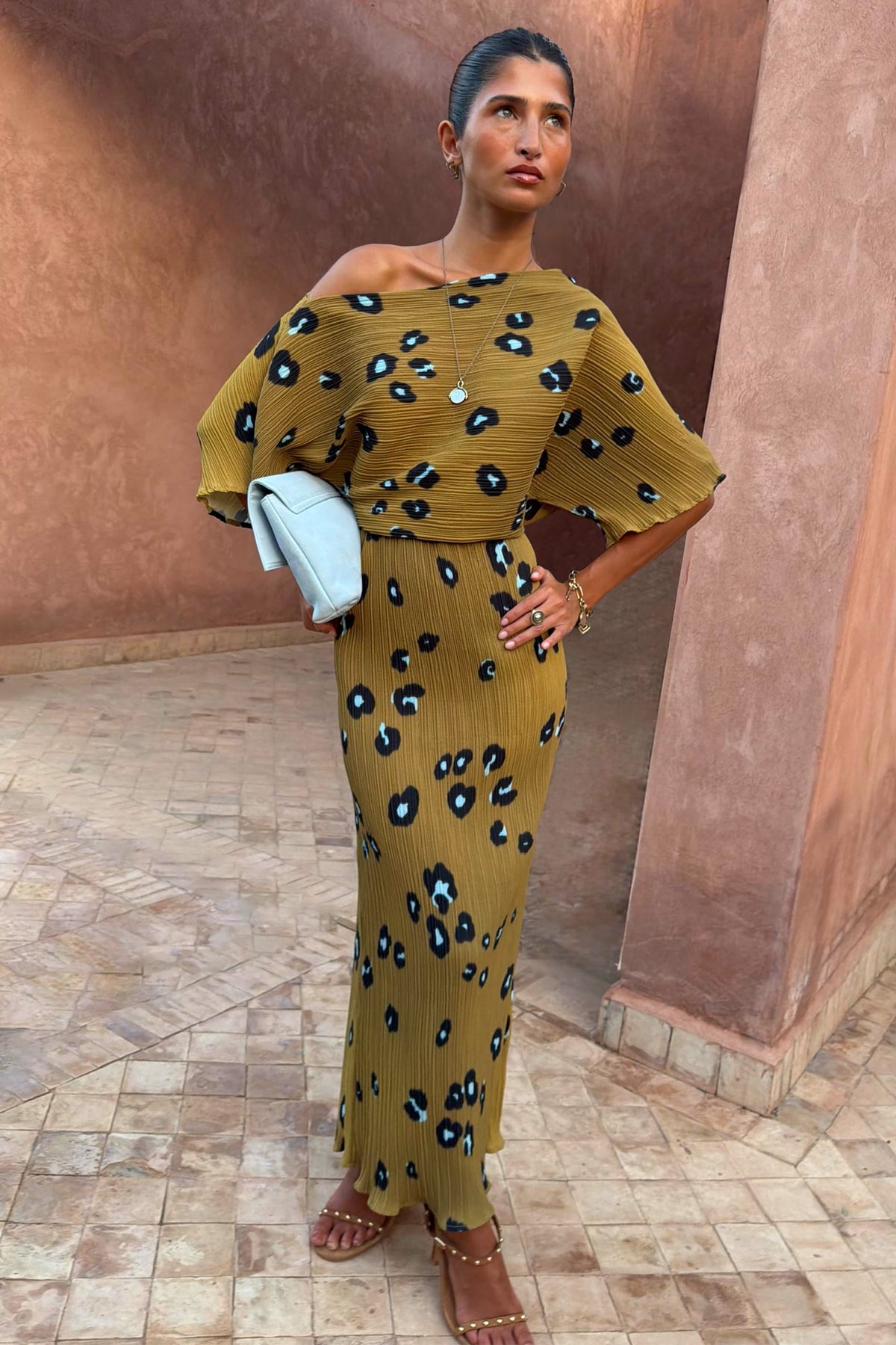 Never Fully Dressed Classic - Olive Blurred Leopard Tilly Dress