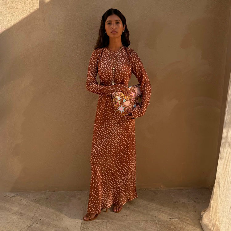 Never Fully Dressed Sale - Deer Soho Print Dress - Wedding Guest