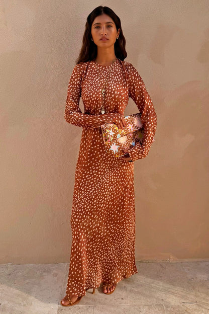 Never Fully Dressed Sale - Deer Soho Print Dress - Wedding Guest