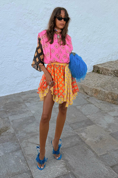 Never Fully Dressed Hot Sale - Pink Mix Tile Ella Mini Dress