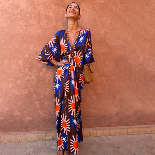 Never Fully Dressed Everyday - Chocolate & Blue Sun Toria Dress