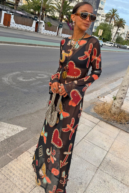 Never Fully Dressed Smart Buy - Black Astra Soho Mesh Maxi Dress