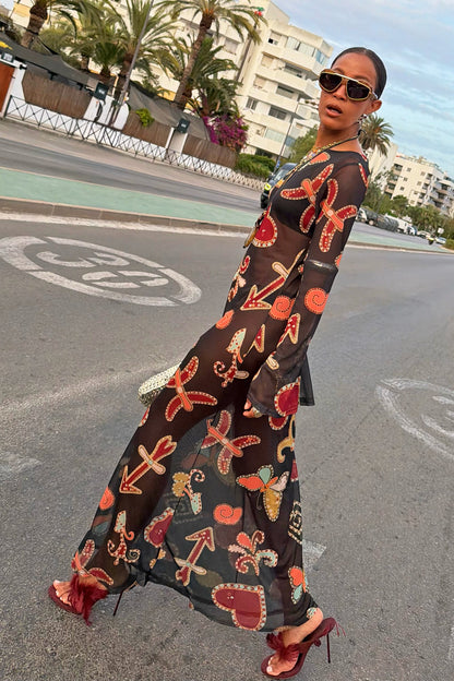 Never Fully Dressed Smart Buy - Black Astra Soho Mesh Maxi Dress