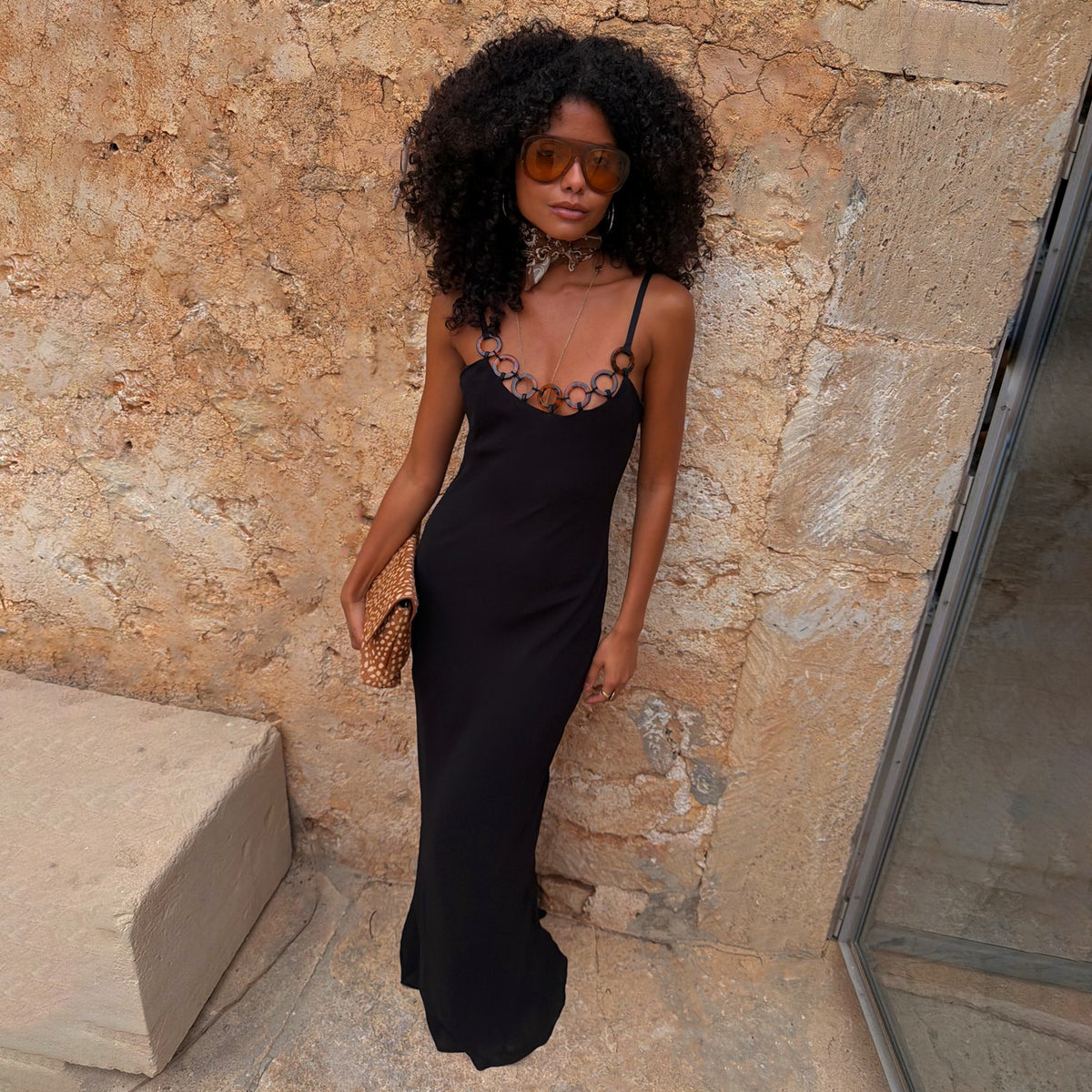 Never Fully Dressed Premium - Black Sapna Dress with Ring Detail