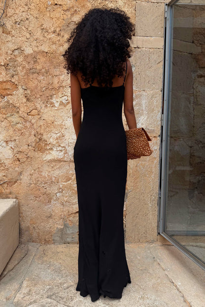 Never Fully Dressed Premium - Black Sapna Dress with Ring Detail
