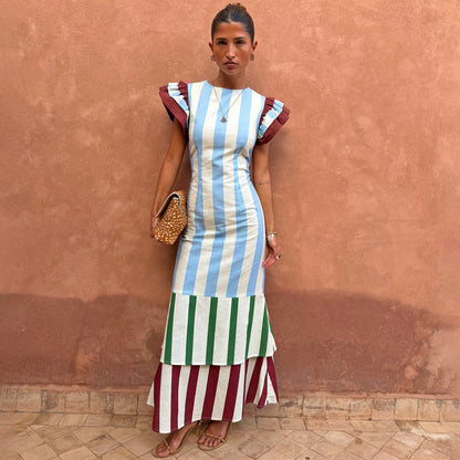 Never Fully Dressed Deals - Blue Stripe Alena Midi Dress