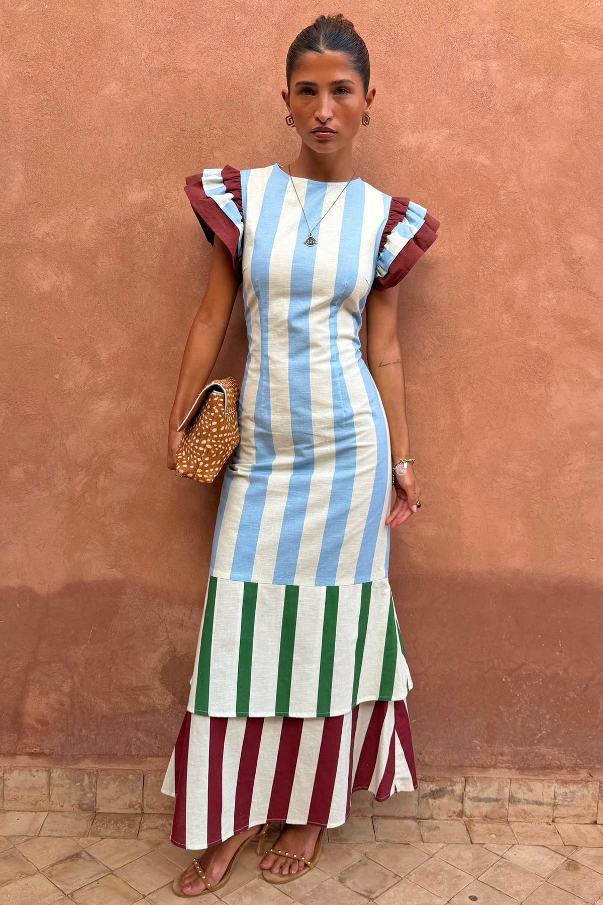 Never Fully Dressed Deals - Blue Stripe Alena Midi Dress
