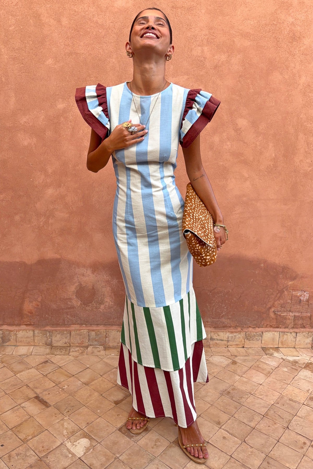 Never Fully Dressed Deals - Blue Stripe Alena Midi Dress