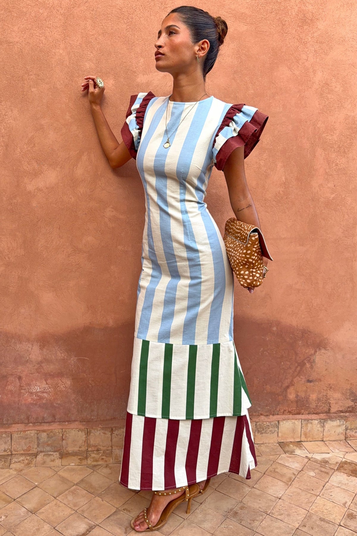 Never Fully Dressed Deals - Blue Stripe Alena Midi Dress