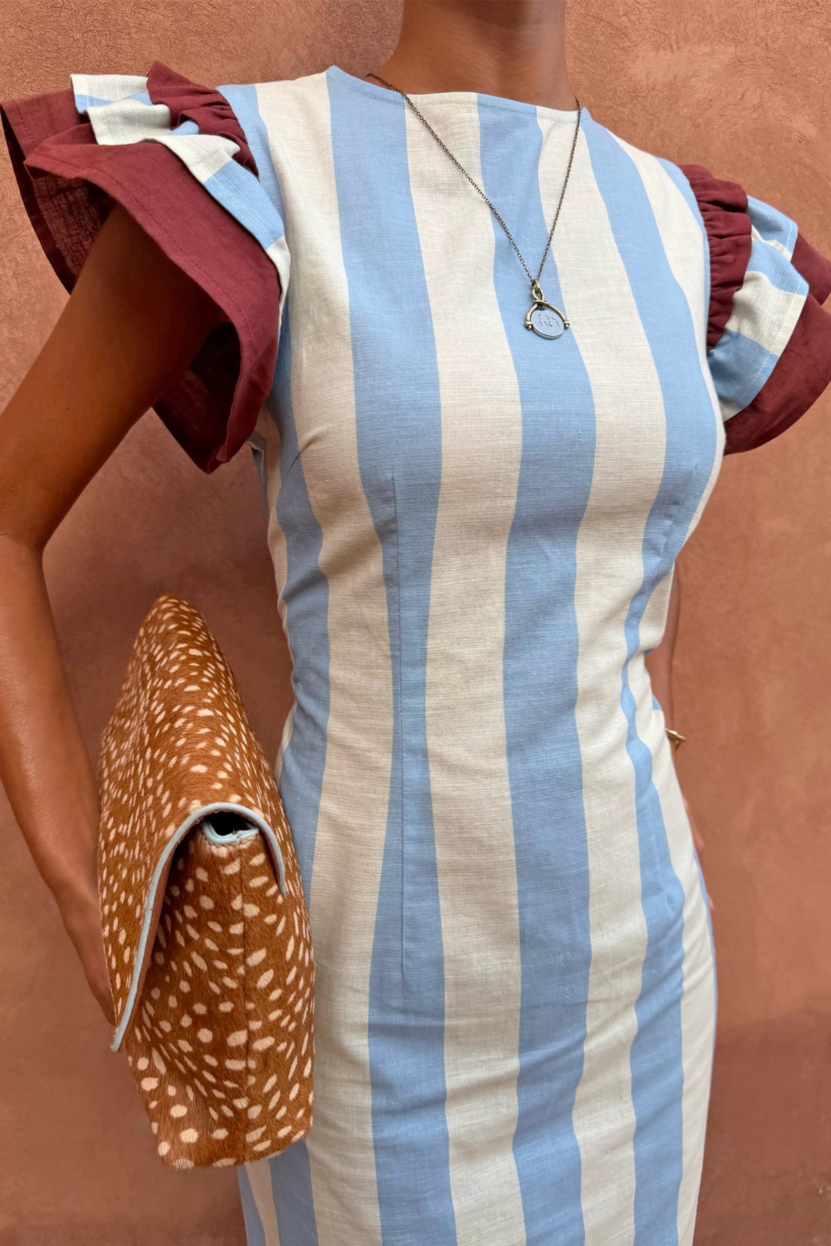 Never Fully Dressed Deals - Blue Stripe Alena Midi Dress