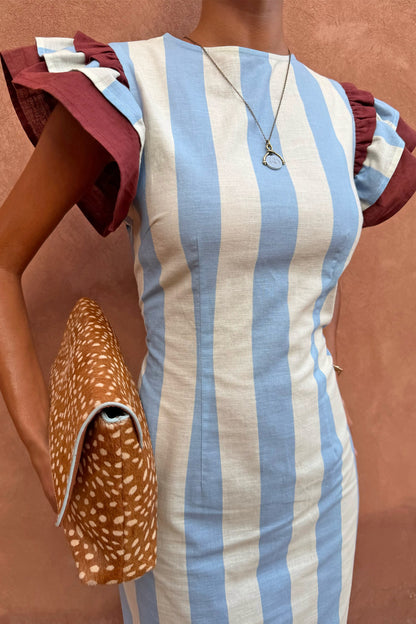 Never Fully Dressed Deals - Blue Stripe Alena Midi Dress