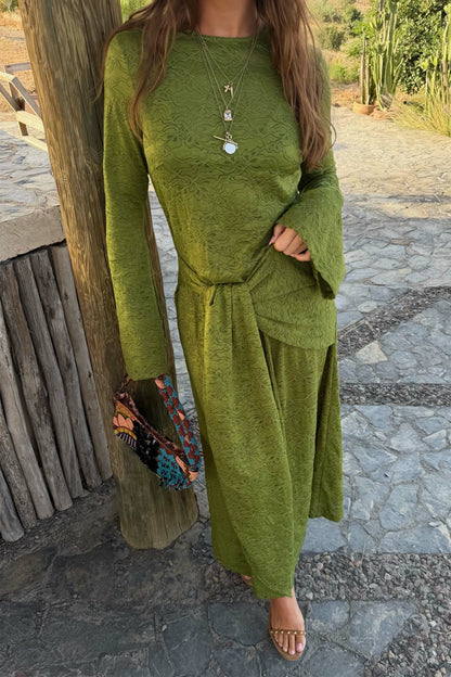 Never Fully Dressed Smart Buy - Green Lace Tie Dress with Head Scarf