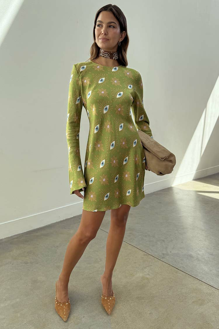 Never Fully Dressed Hot Sale - Khaki Eye Mini Soho Dress Petite