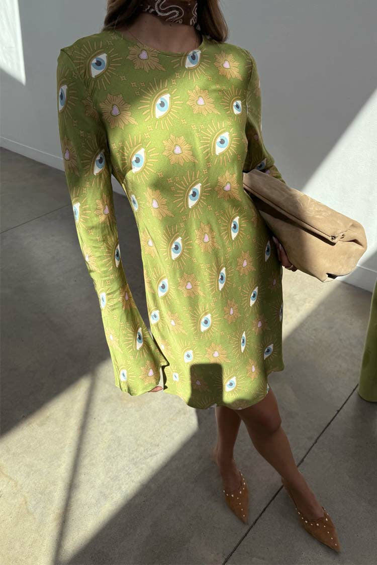Never Fully Dressed Hot Sale - Khaki Eye Mini Soho Dress Petite