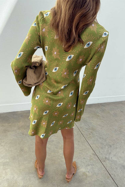Never Fully Dressed Hot Sale - Khaki Eye Mini Soho Dress Petite