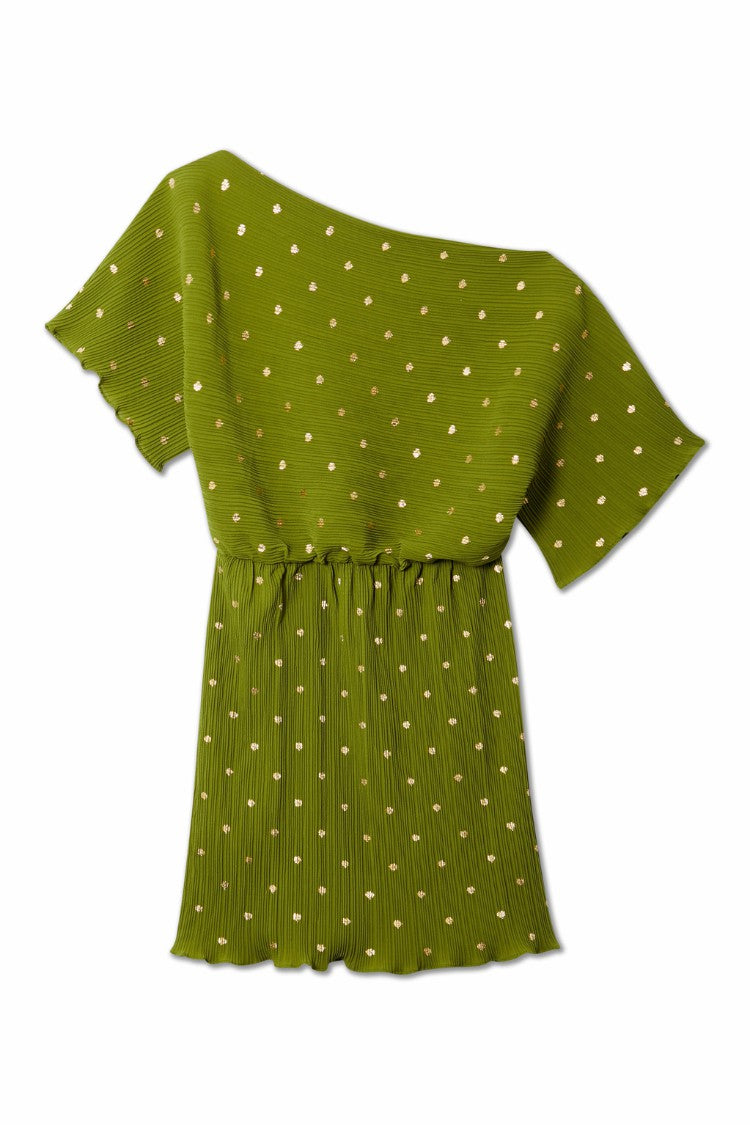 Never Fully Dressed Best Seller - Khaki Mini Plisse Tilly Dress