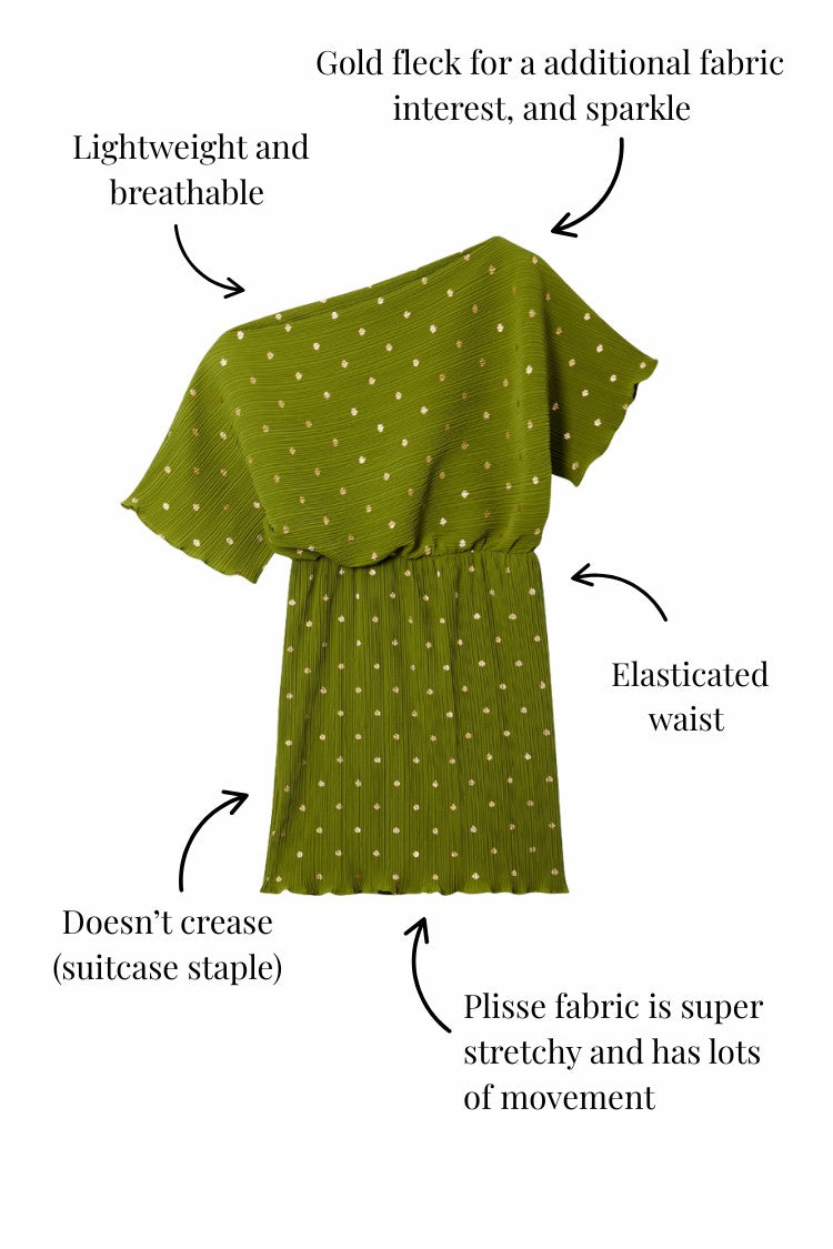 Never Fully Dressed Best Seller - Khaki Mini Plisse Tilly Dress
