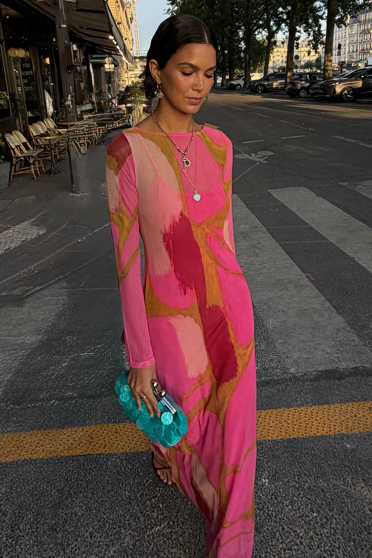 Never Fully Dressed Hot Sale - Pink & Olive Abstract Aria Dress