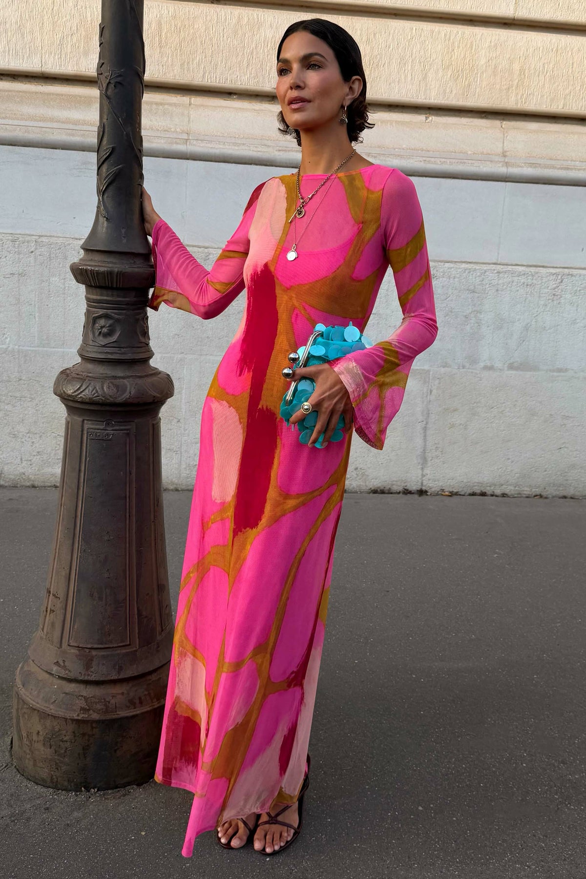 Never Fully Dressed Hot Sale - Pink & Olive Abstract Aria Dress