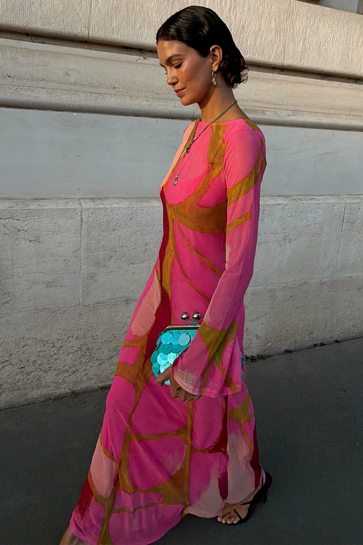 Never Fully Dressed Hot Sale - Pink & Olive Abstract Aria Dress