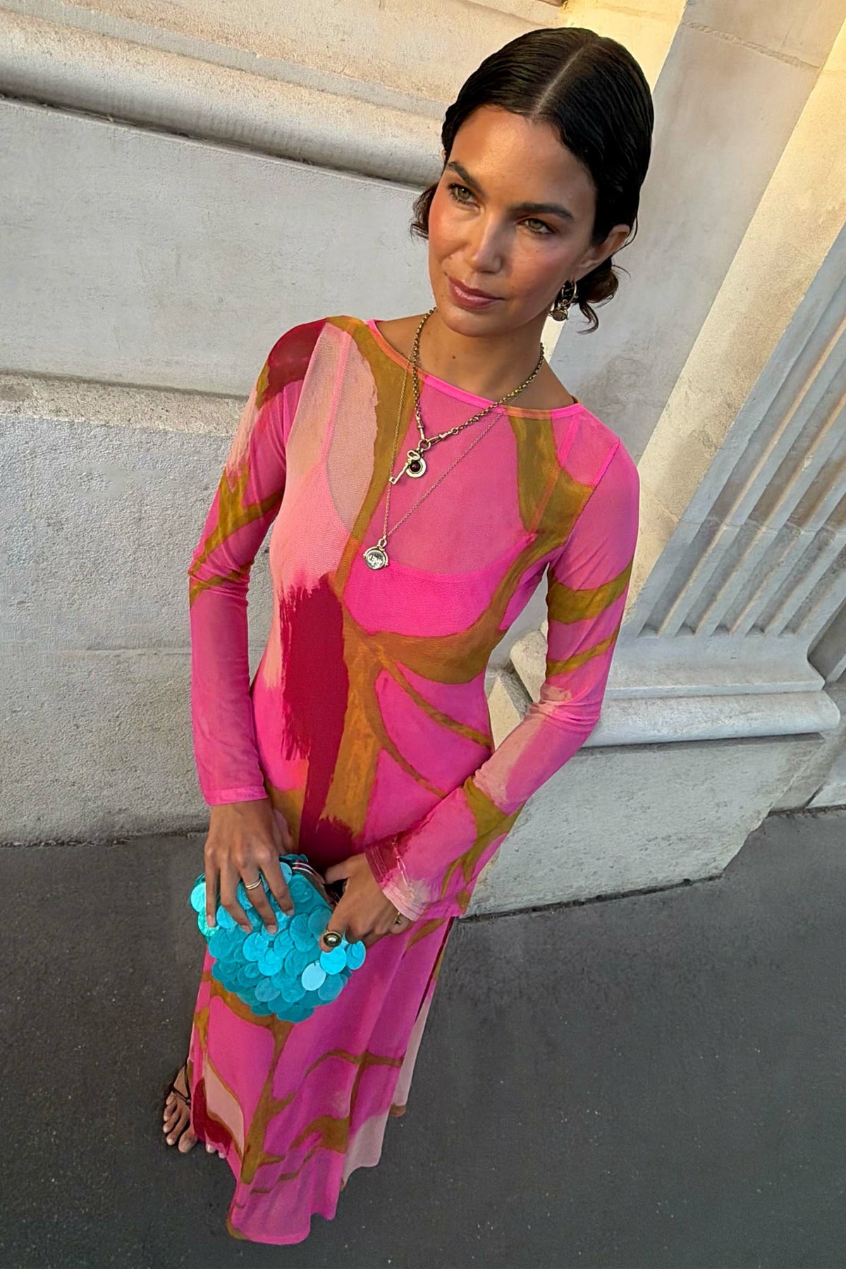 Never Fully Dressed Hot Sale - Pink & Olive Abstract Aria Dress
