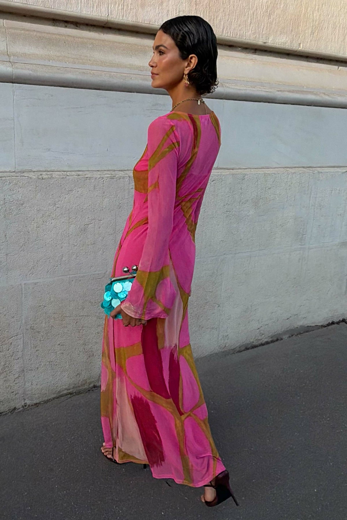 Never Fully Dressed Hot Sale - Pink & Olive Abstract Aria Dress