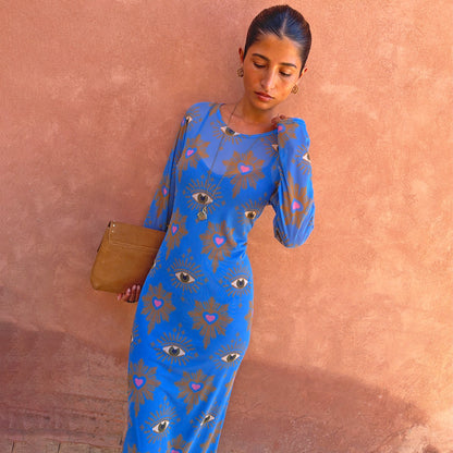 Never Fully Dressed Best Seller - Blue Eye Mesh Dress