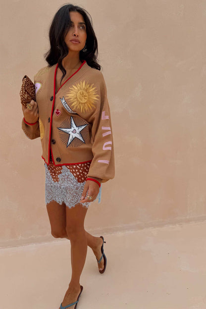 Never Fully Dressed Premium - Camel Mystical Cardigan