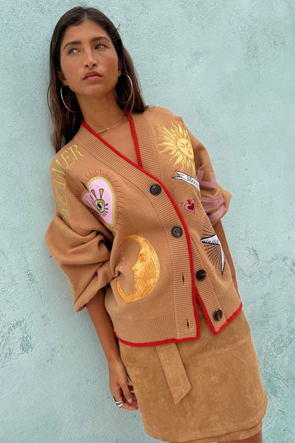 Never Fully Dressed Premium - Camel Mystical Cardigan