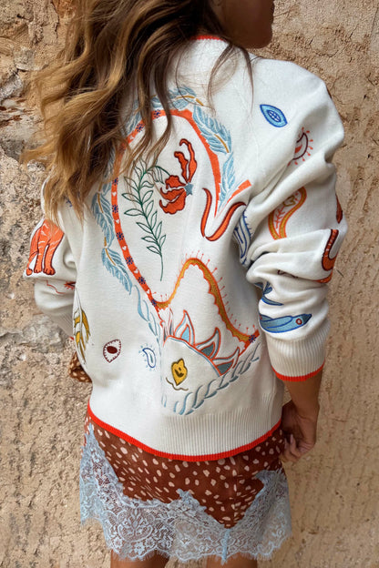Never Fully Dressed Great Value - Cream Cheryl Tigress Cardigan