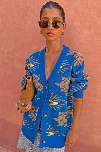 Never Fully Dressed Premium - Blue Eye Cardigan - Designed in London