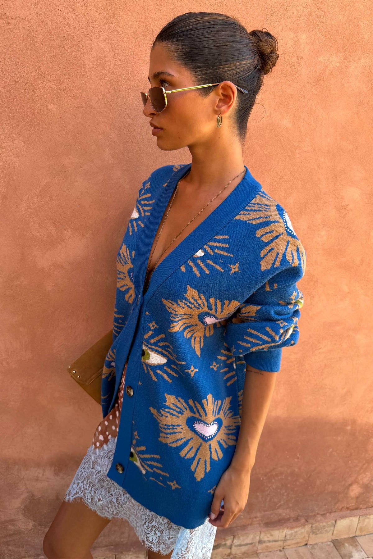 Never Fully Dressed Premium - Blue Eye Cardigan - Designed in London