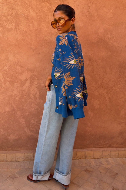 Never Fully Dressed Premium - Blue Eye Cardigan - Designed in London