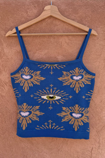 Never Fully Dressed Sale - Blue Eye Knit Tank - Never Fully Dressed