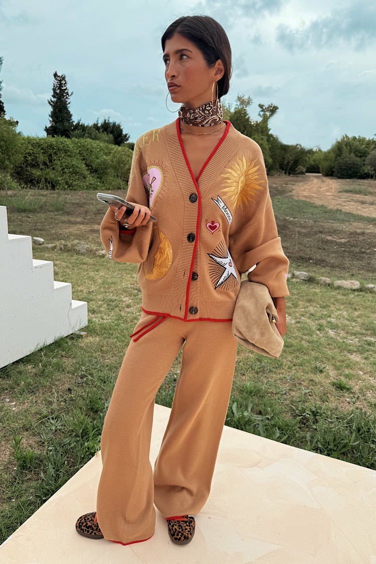 Never Fully Dressed Discount - Camel Wide Leg Joggers