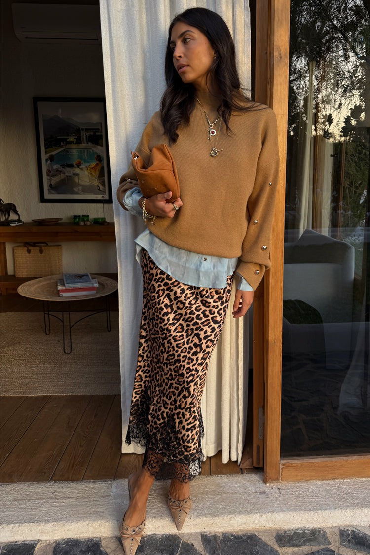 Never Fully Dressed Recommended - Tan Stud Evie Knit Jumper