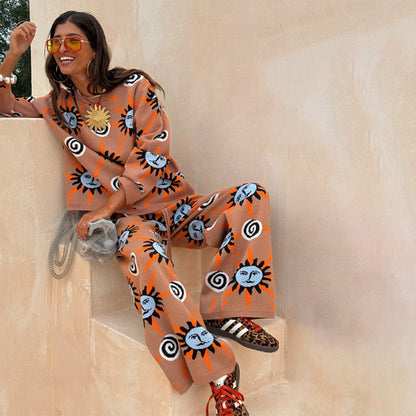 Never Fully Dressed Recommended - Tan Sun Knit Trousers
