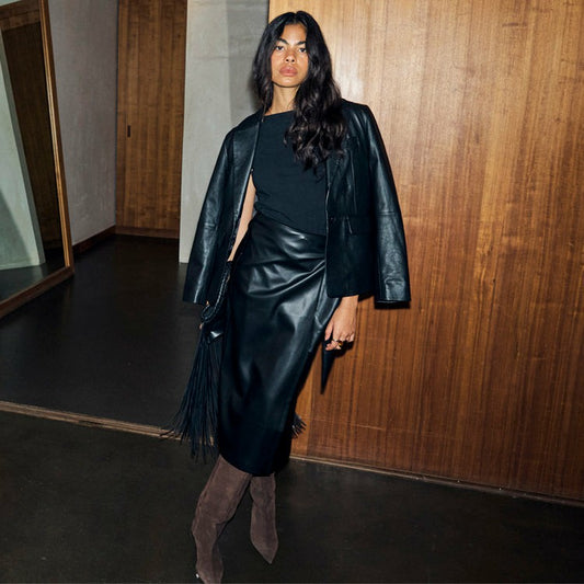 Never Fully Dressed Best Seller - Black Leather Blazer
