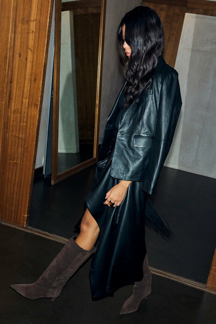 Never Fully Dressed Best Seller - Black Leather Blazer