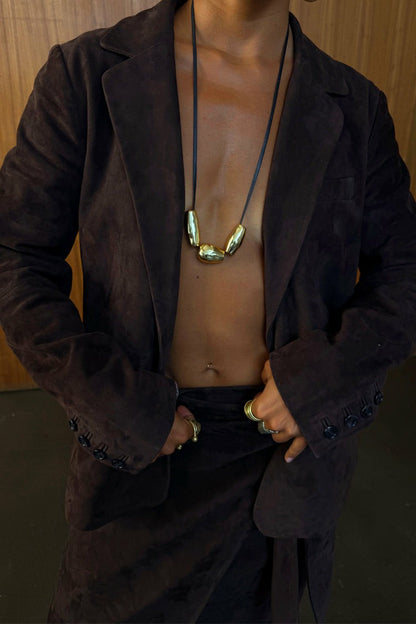 Never Fully Dressed Best Seller - Chocolate Suede Jacket