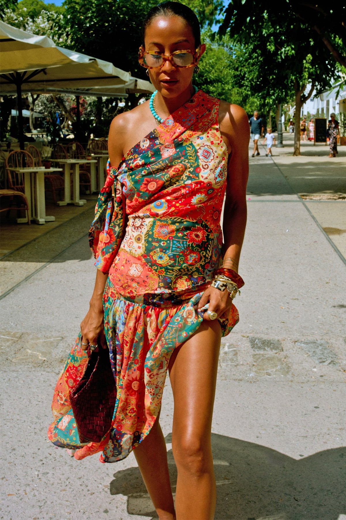 Never Fully Dressed Latest - Tapestry Tie Shoulder Top