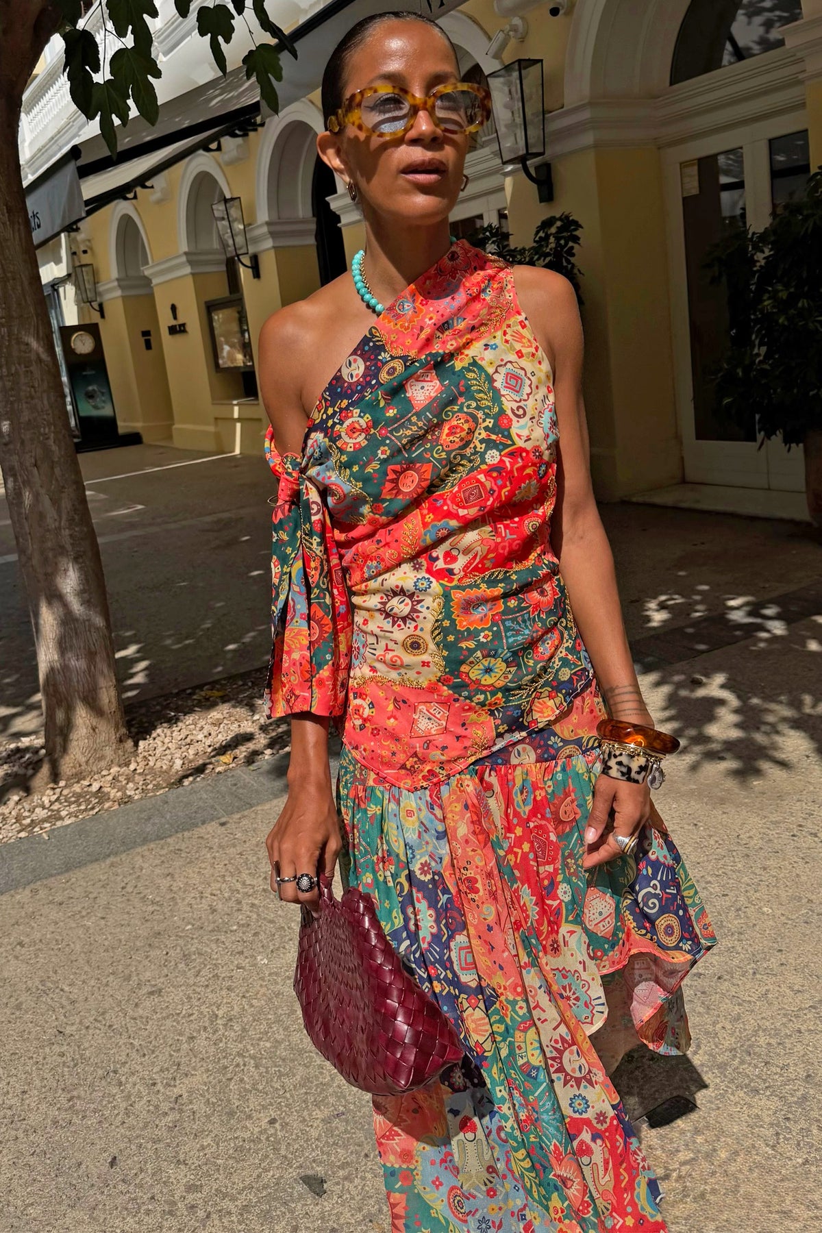 Never Fully Dressed Latest - Tapestry Tie Shoulder Top