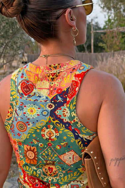 Never Fully Dressed Customer Favorite - Tapestry Ribbed Tank  UK