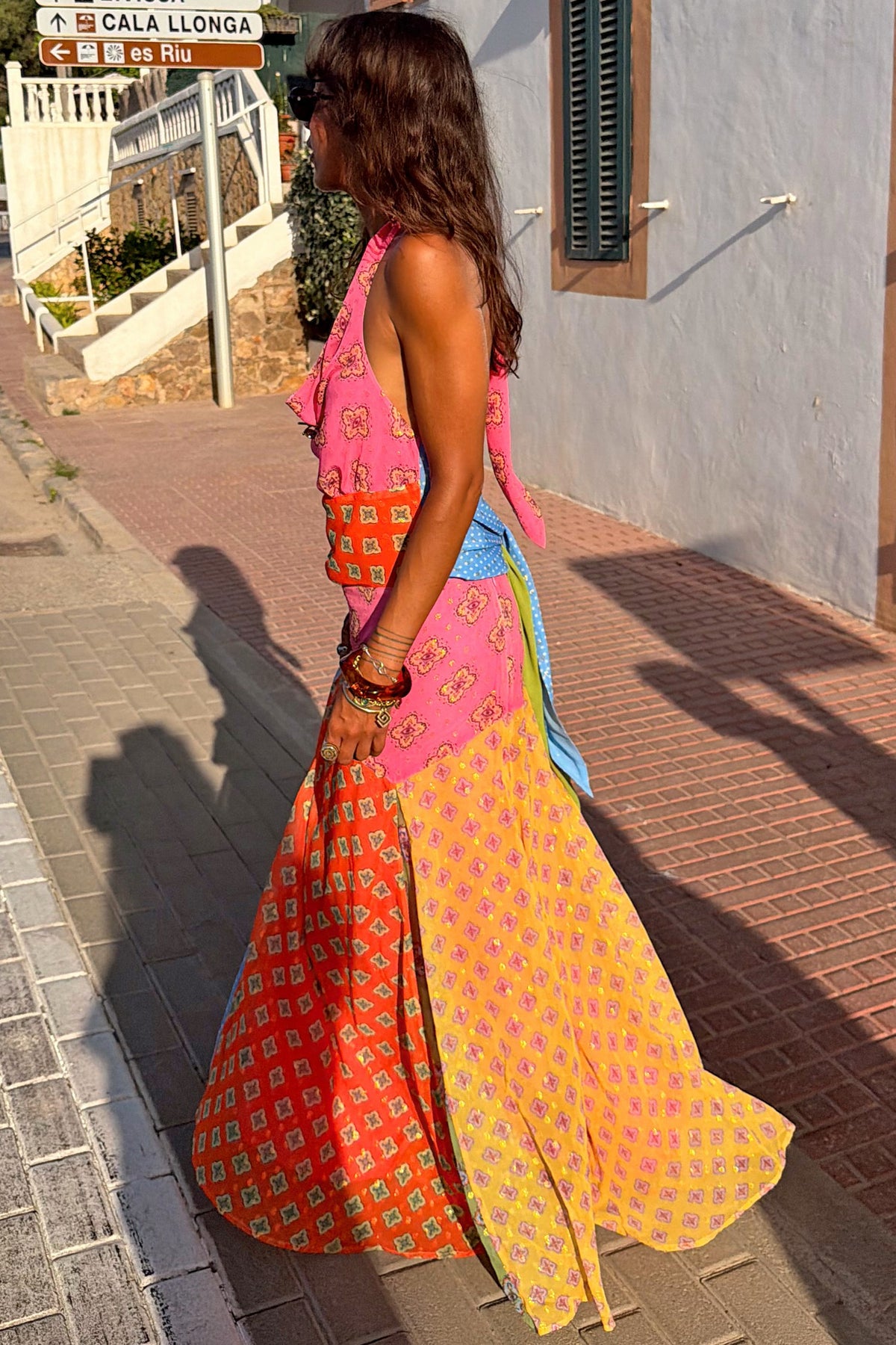 Never Fully Dressed Premium - Pink Mix Tile Maxi Skirt