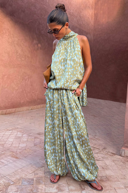 Never Fully Dressed Best Price - Green Diamond Print Balloon Trouser