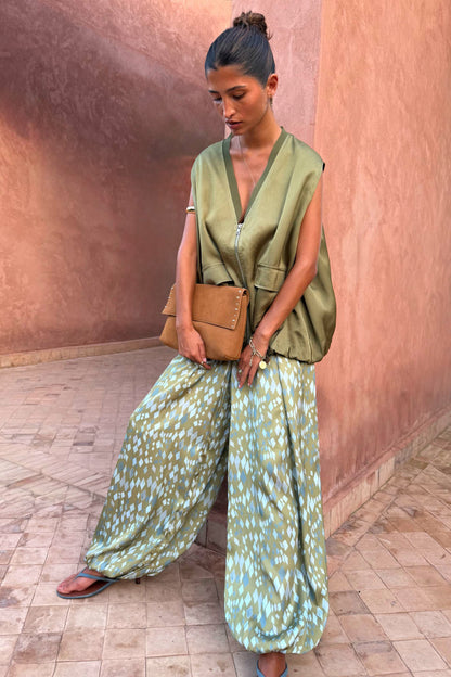 Never Fully Dressed Best Price - Green Diamond Print Balloon Trouser