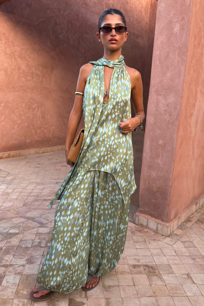 Never Fully Dressed Best Price - Green Diamond Print Balloon Trouser